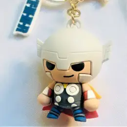Mini Marvel Thor Keychain Superhero Rubber Pendant Tag Avengers Collectible Gift