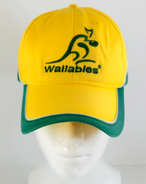 Wallabies Rugby Cap Yellow Strapback Hat Embroidered Logo Official Licensed AU