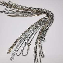 Vintage  Beautiful  Jewelry 8 Chains,925 Sterling Silver,Signed ,Handmade 40,77g