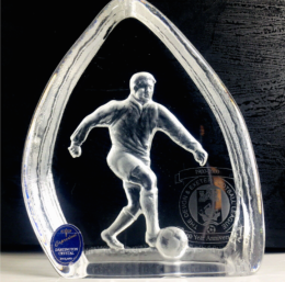 Signed Dartington Crystal Football League 100th Y. Capetoni UK Art Glass Trophy