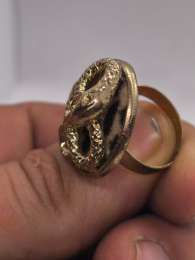 Bold Snake Design Ring – Gold Tone – Heavy Statement Piece – Unique Style