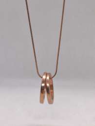 Copper Necklace with Double Interlocking Rings – Elegant Minimalist Design