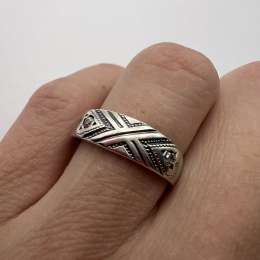 Used Vintage USSR Sterling Silver 925 Ring Jewelry Women's Stamped Beautiful S 7