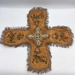 Antique Orthodox Liturgical Chalice Veil Gold Silver Embroidery Velvet Christian