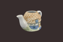 Vintage Decorative Ceramic Teapot Cottage House Design Vintage Style Collectible