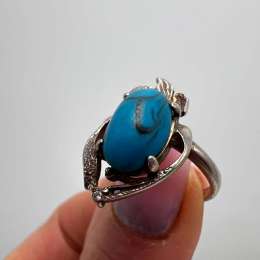 Vintage Ring Sterling Silver 925 Stone Turquoise Jewelry Women's Beautiful S 8US