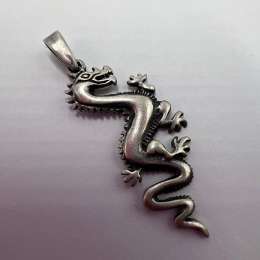 Vintage Sterling Silver 925 Dragon Pendant Jewelry Women's Beautiful Weight 2.30