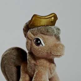 Elegant Flocked Pony Figurine Brown with Crown Royal Fantasy Toy 2