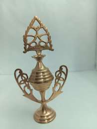 Handcrafted Brass Kohl Pot Makhalah - Winged Design - Traditional Surma Holder