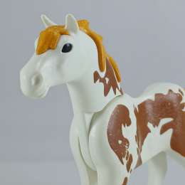 Playmobil Western Horse Toy Brown-White Pinto Kids Equestrian Figure collectible