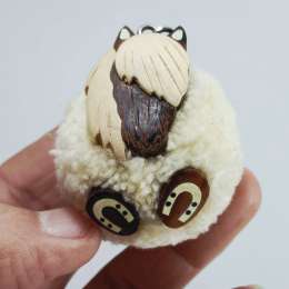 White Horse Pom Pom Keychain Iceland Handmade Soft Ball Gift Accessory Unisex