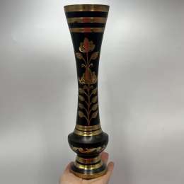 Vintage Indian Handmade Brass Flower Vase Decorative Home Interior Art
