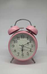 Vintage Classic Pink Desk Alarm Clock Quartz Battery Retro Office Decor Souvenir