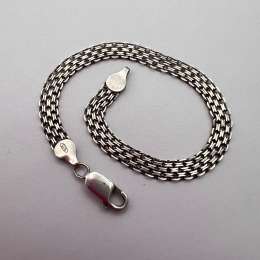 Vintage Sterling Silver 925 Woven Chain Bracelet Unisex Marked 5.7g