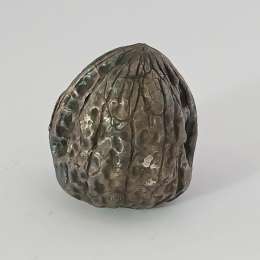 Rare Sterling Silver Walnut Sculpture 925 Hallmarked Life-Size Vintage Artisan