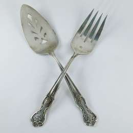 Rogers & Bro. Original IS Silver-plate Vintage Serving Fork & Pie Server Ornate