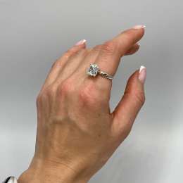 Vintage 925 Sterling Silver Cubic Zirconia Square Ring Women's Jewelry Size 8