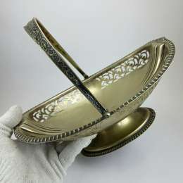 Victorian Silver-plate Oval Filigree Dish Bowl W/Base EPNS 2097 Ornate Design