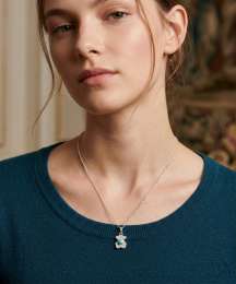 Vintage TOUS Heart Motif Necklace 925 Sterling Silver Turquoise Pendant – Used G