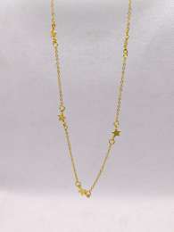 Elegant Gold Tone Star Chain Necklace – Lightweight Modern Design – Not Real Gol