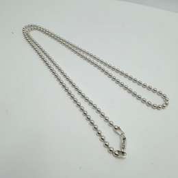 Vintage 925 Sterling Silver Bead Chain Necklace-Unisex Jewelry