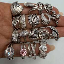 52g Vintage Sterling Silver 925 Lot of 19 Rings Mixed Sizes Wear Not Scrap