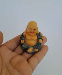 Vintage Laughing Buddha Miniature Figurine Ceramic Monk Statue Collectible Decor