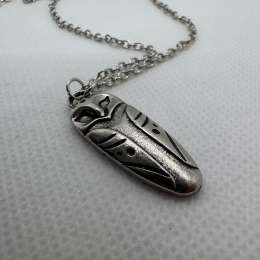 Vintage Owl Pendant Necklace Silver Tone Moon Stars Reversible Owl Bird Charm