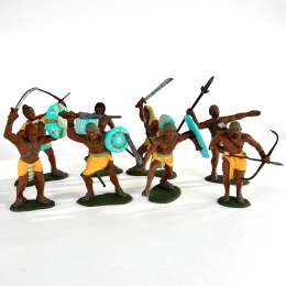 Vintage Soviet USSR Plastic Character Set of 8 Soldiers Egyptians Hand Painted