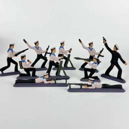 Set 10  USSR Soldiers Sailors Vintage Iron Tin Toy Red Army Military WW2 Ukraine