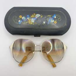 1950's Retro Vintage USSR Soviet Old  Sunglasses Fashionable Glass Marked Case