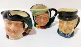 Royal Daulton lot of 3 Characters Jug Vintage Mine Host 1957 Small size 2.3