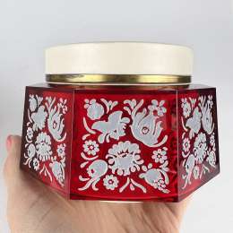 Huge Vintage USSR Plastic Trinket Jewelry Box Powder Box in Original Box