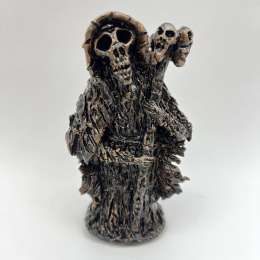 Art Ceramic Figurine Statue Skeleton Monk Death Hand Made Gift Collectible