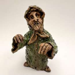 Art Ceramic Figurine Statue Granny Scary Character USSR Cartoon Hand Made Gift