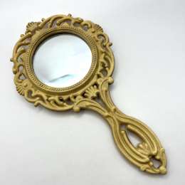 1960 Rare Vintage Soviet Art Deco Women's Hand Mirror Frame Decorative