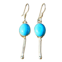 Vintage Gorgeous 925 sterling silver and natural  lapis lazuli earrings