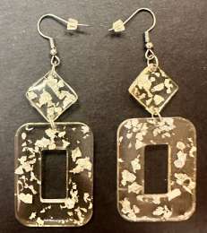 White Epoxy Resin Earring/