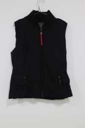 Authentic Prada Women's Jacket Size 42 Black Down Puffer  Nylon sleeve less
