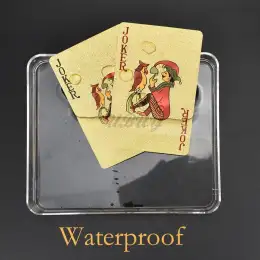 Dubai scenery and building Burj Khalifa Tower 24K gold Poker playing cards