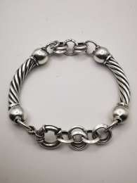 Vintage Bracelet Unisex Jewelry, 925 Sterling Silver, Handmade 30,6g