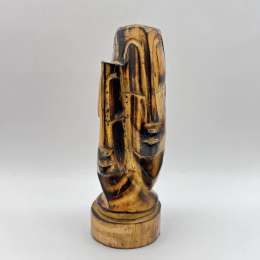 Vintage Handcrafted Art Wood Figure Statue Desk Inseparable Couple 6.6