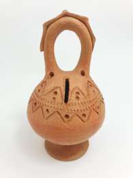 Beautiful Old Clay Money Jar Box, Decorative, Handmade Vintage decorated