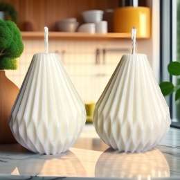 Two natural soy wax gem shaped candles