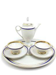 Antique high-quality Crockery Coffee Service Set 2 pers. Porcelain around 1920s
