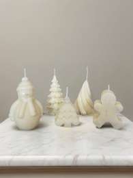 Natural wax candle set for winter