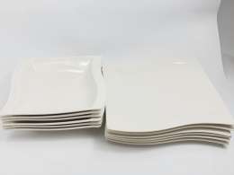 High-quality tableware Casalino dining service porcelain set for 6 people. White