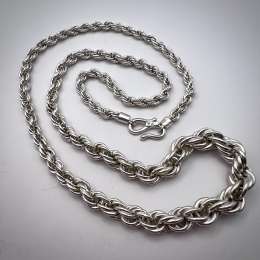 Huge Vintage Sterling Silver 925 Men's Jewelry Chain Necklace Marked 36.8 gr