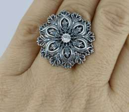 BEAUTIFUL 925 SILVER  RING cube zircon STONE WOMEN FASHION JEWELRY SIZE 19