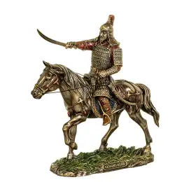 Genghis Khan Statue Figure Polystone Bronze Home Decor Made in Italy
